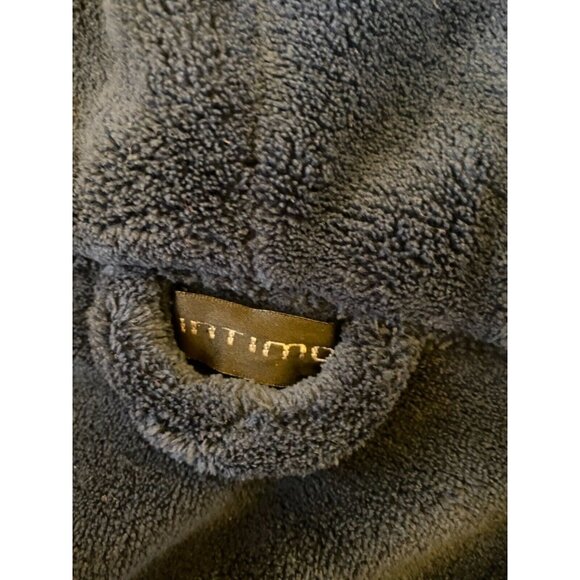 Plush Blue Intimo Unisex Robe With Tie Belt One Size 100% Polyester Cozy & Soft - Picture 6 of 6